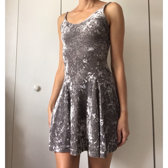 Betsey Johnson Dresses & Skirts - Vintage Betsey Johnson Dress Crushed Velvet Gray S